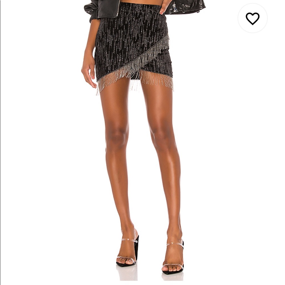 Revolve h:ours Drip Mini Sparkle Skirt in Black